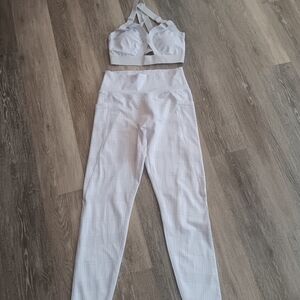 White Plaid Activewear Set